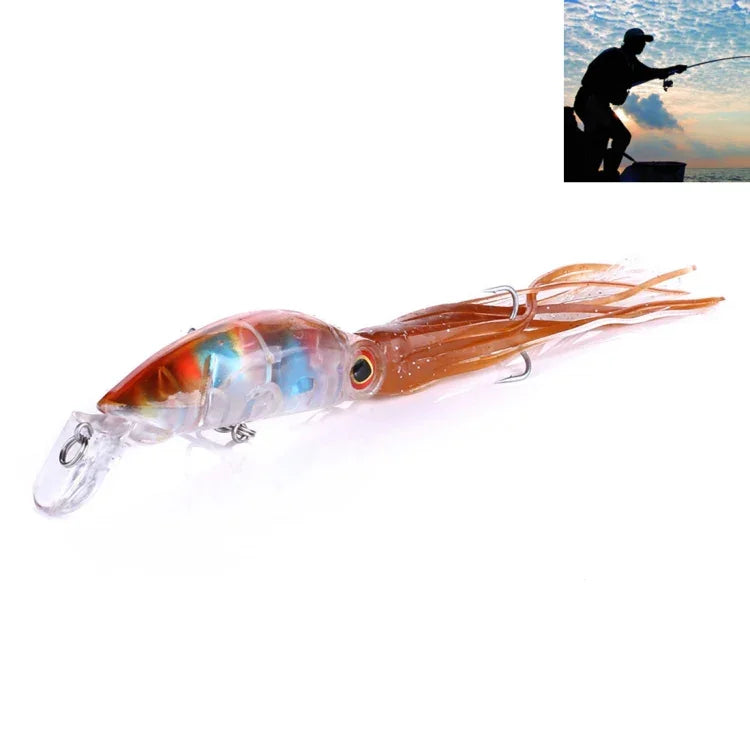 HENGJIA JIZ002 10cm/16.6g 大章魚魷魚形狀硬餌長投釣魚假餌 釣魚配件 適用海釣和淡水釣魚，JIZ002 A至JIZ002 H