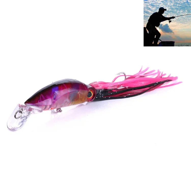 HENGJIA JIZ002 10cm/16.6g 大章魚魷魚形狀硬餌長投釣魚假餌 釣魚配件 適用海釣和淡水釣魚，JIZ002 A至JIZ002 H