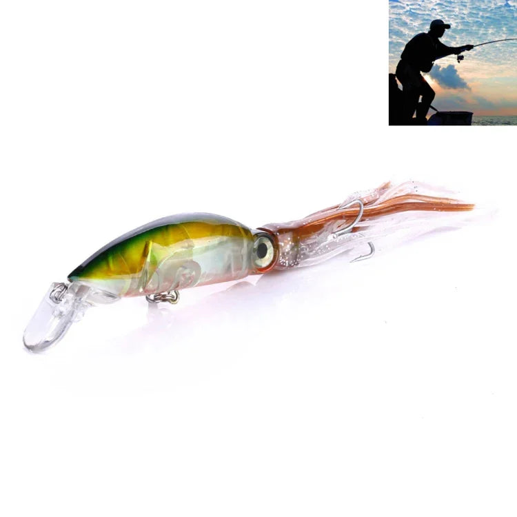 HENGJIA JIZ002 10cm/16.6g 大章魚魷魚形狀硬餌長投釣魚假餌 釣魚配件 適用海釣和淡水釣魚，JIZ002 A至JIZ002 H