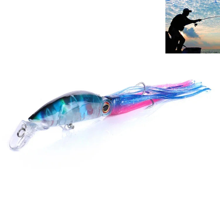 HENGJIA JIZ002 10cm/16.6g 大章魚魷魚形狀硬餌長投釣魚假餌 釣魚配件 適用海釣和淡水釣魚，JIZ002 A至JIZ002 H