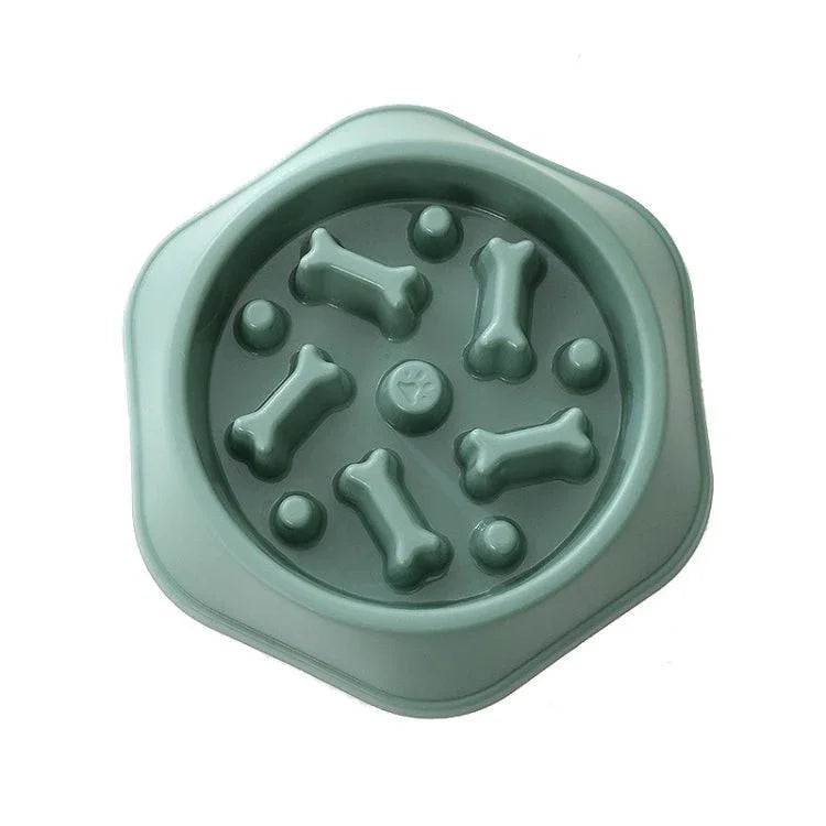 Bone Shape Dog Slow Food Bowl Dog Food Pot Pet Feeder - Trustpick