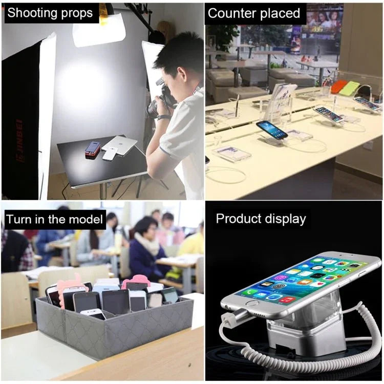 Cylindrical Display Stand Security System Burglar Alarm / Anti - theft Alarm Display Holder with Infrared Remote Control for Smartphones with Micro - USB Port - Trustpick