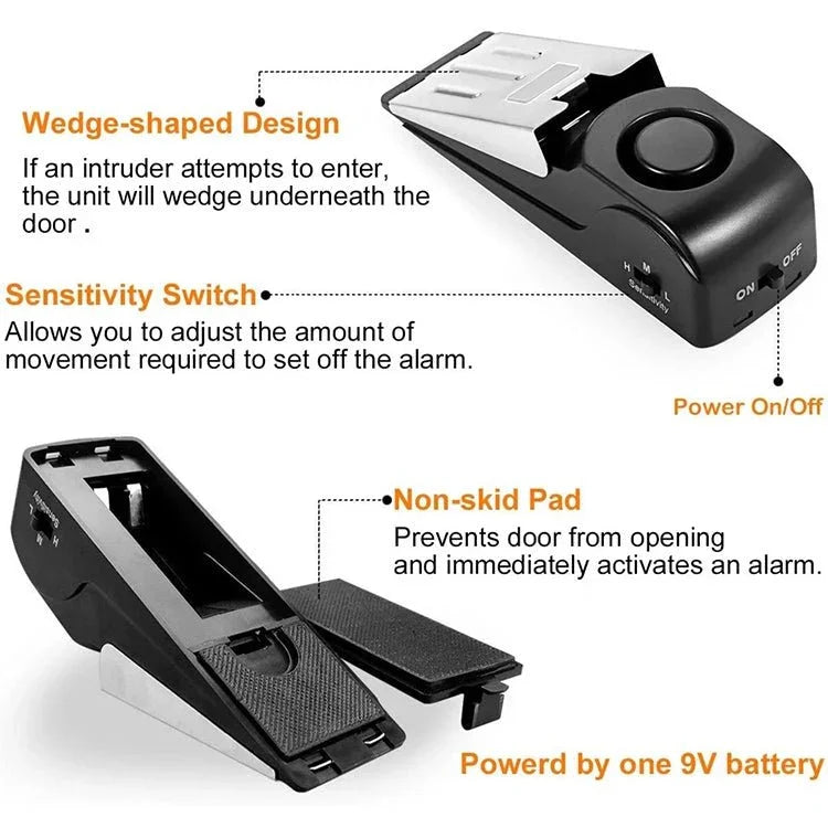 HH - MD001 Door Stop Wedge Alarm for Home and Travel - Trustpick