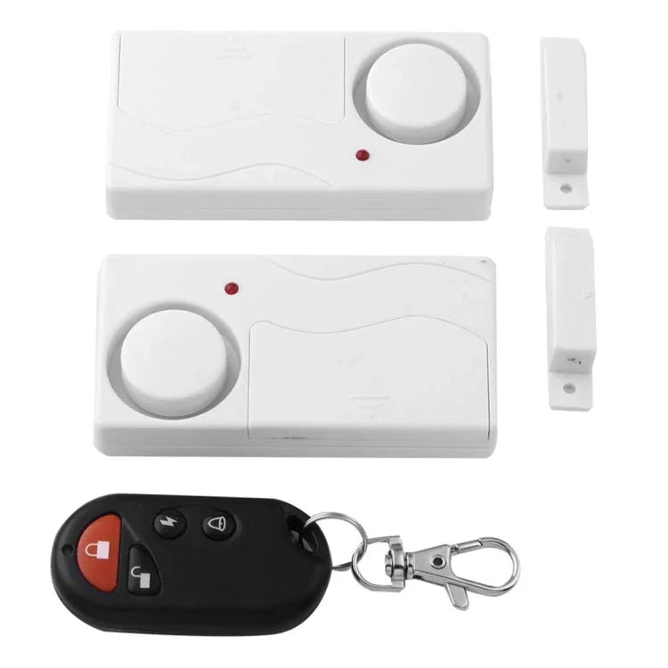 Home Security Wireless Remote Control Door Window Siren Magnetic Sensor Alarm Warning, 1 Remote Controller + 2 Magnetic Sensors - Trustpick