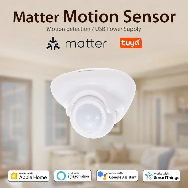 Matter Thread USB - C Power PIR Motion Sensor Smart Home System Compatible With Tuya App Remote Control - Trustpick