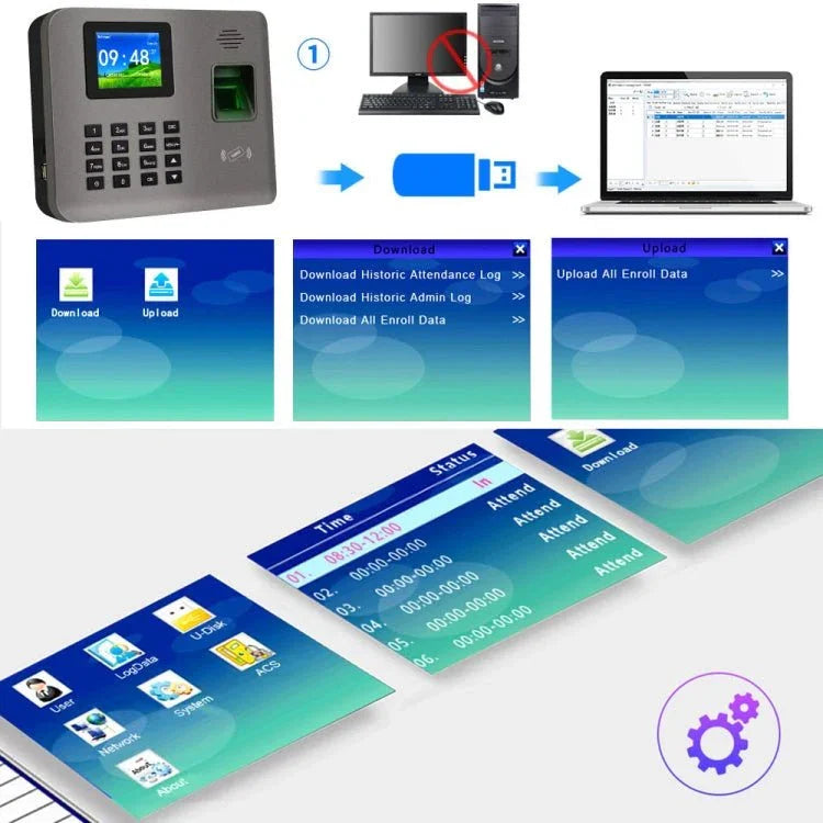 Realand AL325 Fingerprint Time Attendance with 2.4 inch Color Screen & ID Card Function & WiFi - Trustpick