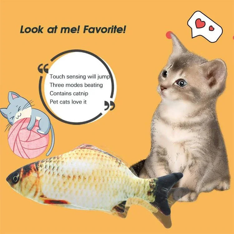 USB Charging Pet Simulation Fish Electric Cat Interactive Toy, Size：30cn - Trustpick