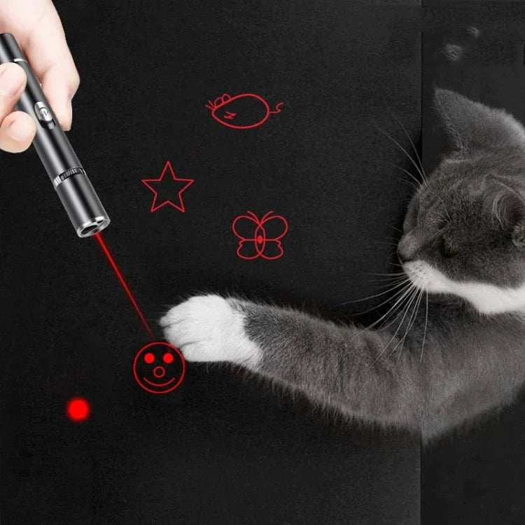 USB Rechargeable Laser Pattern Funny Cat Flashlight With Woods Purple Light Detection Lamp - Trustpick